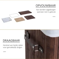 HOMCOM Wasmand waskist wasbox waskorf hoekig bamboe 72 l grijs(m-4)
