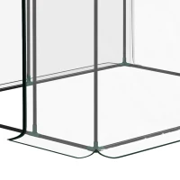 Outsunny Serre de Jardin adossée serre adossée 2 portes zippées enroulables acier PVC transparent(m-11)