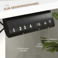 Vinsetto Sta-bureau, in hoogte verstelbaar, 120x60x72-116cm, Wit(m-5)