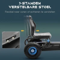 HOMCOM skelter, kindervoertuig met pedaal, pedaalauto, outdoor, blauw+zwart(m-4)