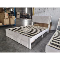 HOMCOM Cama Tapizada 140x200 cm con Cabecero Acolchado y Cajón Almacenaje Láminas de Madera Fácil Montaje Beige(m-11)