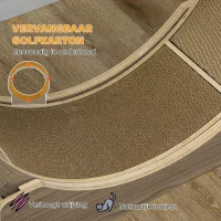PawHut Kattenloopband, 91 cm, met Rem en Krabmat, Ideaal voor Gezonde Beweging van uw Kat, Walnoot(m-7)