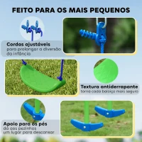 Outsunny Conjunto de Baloiços de Jardim com Altura Ajustável Baloiços para Crianças com Baloiço Duplo  280x140x178 cm Verde(m-7)