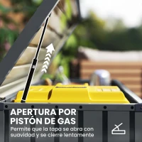 Outsunny Arcón Exterior 400L Baúl de Almacenaje Exterior de Acero Galvanizado Resistente a la Intemperie con Cerradura Gris(m-4)