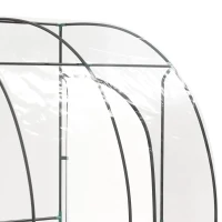 Outsunny Serre de Jardin adossée serre adossée 2 portes zippées enroulables acier PVC transparent(m-10)