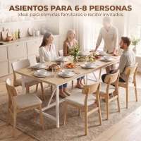 HOMCOM Mesa de Comedor Rectangular para 6 Personas Estilo Industrial con Estructura Metálica 180x80x76 cm Roble(m-4)