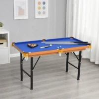HOMCOM Inklapbare mini-biljarttafel met 2 keuen, 16 ballen, krijt, driehoek en accessoires, 140 x 63 x 75 cm(m-11)