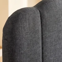 HOMCOM Cama Tapizada Doble 160x200 cm con Cabecero Acolchado Ajustable Láminas de Madera Fácil Montaje Gris Oscuro(m-11)
