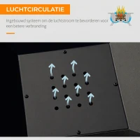 Outsunny vuurschaal met vonkenbescherming grillrooster vuurkorf open haard voor BBQ(m-7)