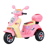 HOMCOM® Scooter électrique pour Enfant 3 Ans 6 V Métal + polypropylène 108 x 51 x 75 cm Rose/Blanc(m-11)