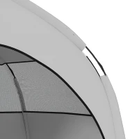 PawHut Cama para Perros con Cubierta de 3 Lados Removible, en Poliéster y Acero, 106x76x94 cm, Gris Claro y Negro(m-8)