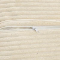 HOMCOM Canapé d'Angle 3 Places en Velours Côtelé, Canapé Compressé en L 235cm, Méridienne Incurvée, Assise Profonde, Beige(m-14)