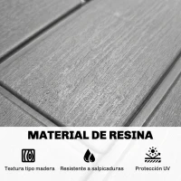 Outsunny Arcón Exterior Capacidad 227L Baúl de Almacenaje Exterior Resistente al Agua y a los Rayos UV con Cerradura Gris(m-5)