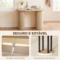 HOMCOM Mesa Consola 103 cm com Arrumação Oculta, Carvalho(m-7)