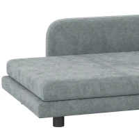PawHut Sofá para Perro Cama para Perro Cojín Desenfundable Lavable Respaldo Alto Brazos Terciopelo 101x66x34,5cm Gris(m-6)