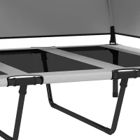 PawHut Cama para Perros con Cubierta de 3 Lados Removible, en Poliéster y Acero, 106x76x94 cm, Gris Claro y Negro(m-6)