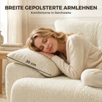 HOMCOM 3-Sitzer-Sofa, 260 cm, Chenille, rahmenloses Modulsofa mit extra breiter, tiefer Sitzfläche, breiten Armlehnen(m-5)