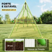 Outsunny Conjunto de Baloiços de Jardim com Altura Ajustável Baloiços para Crianças com Baloiço Duplo  280x140x178 cm Verde(m-5)