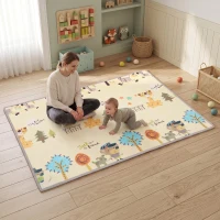 AIYAPLAY Opvouwbare Dubbelzijdige Baby Speelmat 200 x 150 cm - Antislip en Waterdicht, 0-3 Jaar(m-2)