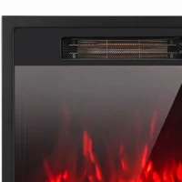 HOMCOM Electric Fireplace Insert, Recessed Electric Fire with Adjustable Flame Effect, Timer, Remote, 750W/1500W, Black(m-10)