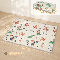 AIYAPLAY Opvouwbare dubbelzijdige baby speelmat met dierenprint, 200 x 150 cm, antislip en waterdicht, voor kinderen van 0-3 jaar(m-3)