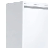 HOMCOM Meuble Poubelle de Tri Sélectif, Poubelle de Recyclage 30 L (2 x 15 L) avec 2 Compartiments, Fermeture Douce, Blanc(m-12)