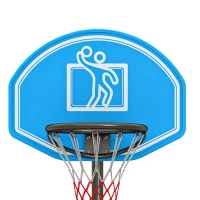 HOMCOM Panier de Basket Extérieur, Hauteur Réglable 197,5-254cm, Panier de Basket sur Pied à Roulettes, Base Remplissable, Bleu(m-12)
