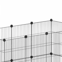 PawHut Kleindierenkooi, Buitenverblijf, Modulaire Constructie, 0,72 m² Oppervlak, Staal, Zwart(m-11)