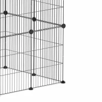 PawHut Kleindierenkooi, Buitenverblijf, Modulaire Constructie, 0,72 m² Oppervlak, Staal, Zwart(m-10)