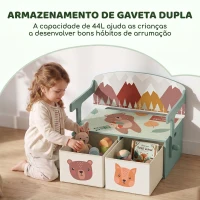 AIYAPLAY Conjunto Infantil Mesa e Cadeira, Arca 3 em 1 com 2 Gavetas em Tecido, Presente para Meninos e Meninas, Verde(m-5)