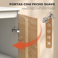 HOMCOM Aparador com 2 Portas e 3 Gavetas, Móvel de TV até 55 Polegadas, 120x35x74,5 cm, Branco e Carvalho(m-6)