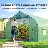 Outsunny Serre de jardin tunnel tente bâche 6x3x2m grande taille(m-5)