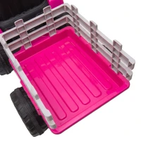 HOMCOM 12V Kids Ride on Tractor with Detachable Trailer, Remote, Soft Start, Seat Belt, Music, USB, Horn, Lights for 3-6, Pink(m-10)