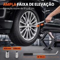 HOMCOM Macaco Hidráulico para Carro 2,5T com Elevação 100-410 mm, Chave de Roquete e Bolsa, para Automóvel e SUV, Preto(m-6)