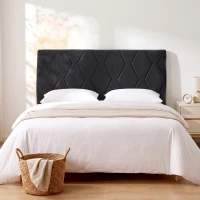 HOMCOM Cabeceira Estofada em Chenille com Altura Regulável e Estrutura Metálica para Cama de 160 cm, Cinzento(m-9)