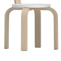AIYAPLAY Kindertafel met 2 stoelen, 3-delige stapelbare kinderzitgroep met afgeronde hoeken, wit, voor 3-8 jaar(m-13)