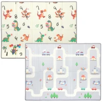 AIYAPLAY Opvouwbare dubbelzijdige baby speelmat met dierenprint, 200 x 150 cm, antislip en waterdicht, voor kinderen van 0-3 jaar(m-14)