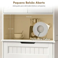 HOMCOM Armário Despenseiro de Cozinha 172 cm com Bancada Aberta, 4 Portas, Gaveta e 2 Prateleiras Ajustáveis, Branco(m-5)