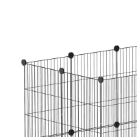 PawHut Kleindierenkooi, Buitenverblijf, Modulaire Constructie, 0,72 m² Oppervlak, Staal, Zwart(m-12)