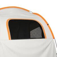 Outsunny Auto Tent Kampeertent, 3 deuren, weerbestendig, 239cm x 210cm x 210cm, Oranje + Grijs(m-7)