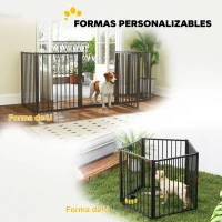 PawHut Parque para Perros de 5 Paneles 60x76 cm Corralito para Perros Pequeños y Medianos para Interior y Exterior Negro(m-5)