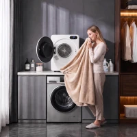 HOMCOM Máquina de Secar Roupa de Evacuação 3 kg 1000 W com Ecrã Tátil, Controlo de Tempo e Temperatura, Função Anti-rugas, Branco(m-8)