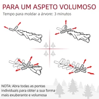 HOMCOM Árvore de Natal de Mesa 60 cm com 20 Luzes LED 141 Ramos 5 Pinhas 5 Cachos de Bagas Vermelhas e Suporte de Metal Verde(m-7)