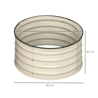 Outsunny Set of 2 Raised Garden Bed, Metal Planter Box with Safety Edging, Easy-to-assemble Stock Tank, Cream White(m-3)