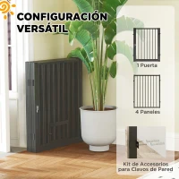 PawHut Parque para Perros de 5 Paneles 60x76 cm Corralito para Perros Pequeños y Medianos para Interior y Exterior Negro(m-6)