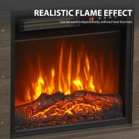 HOMCOM Electric Fireplace Suite, 1800W Electric Fire and Surround with LED Flame, Remote, Thermostat Overheat Protection(m-6)