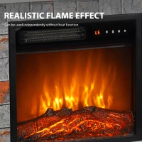 HOMCOM Freestanding Electric Fireplace Suite, 1800W, Open Shelf, Electric Fire and Surround with LED Flame, Remote, White(m-6)