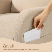 HOMCOM Schommelstoel, gestoffeerde schommelfauteuil met cordstof, zijvakken voor woonkamer, slaapkamer, Beige(m-6)