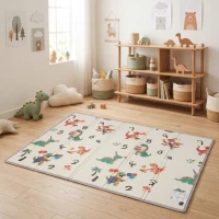 AIYAPLAY Mata do raczkowania składana, dwustronna, z motywem zwierząt, 200 x 150 cm, antypoślizgowa, wodoodporna, dla dzieci 0-3 lata(m-8)