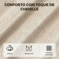 HOMCOM Poltrona Individual em Chenille com Design Comprimido Cadeirão para Sala com Encosto Firme e Espuma Bege(m-4)